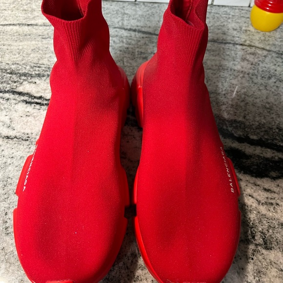 COPY - COPY - Balenciaga Shoes Sneakers Knit Sock Speed 2.0 Red Stretch Pull On - Picture 1 of 14